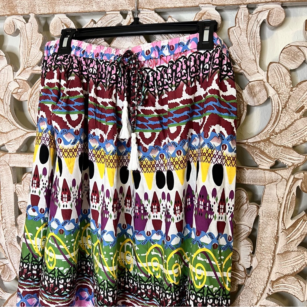 NWT White Birch Colorful Patterned Abstract Rayon Maxi Skirt W Pockets Sz L - Picture 2 of 6